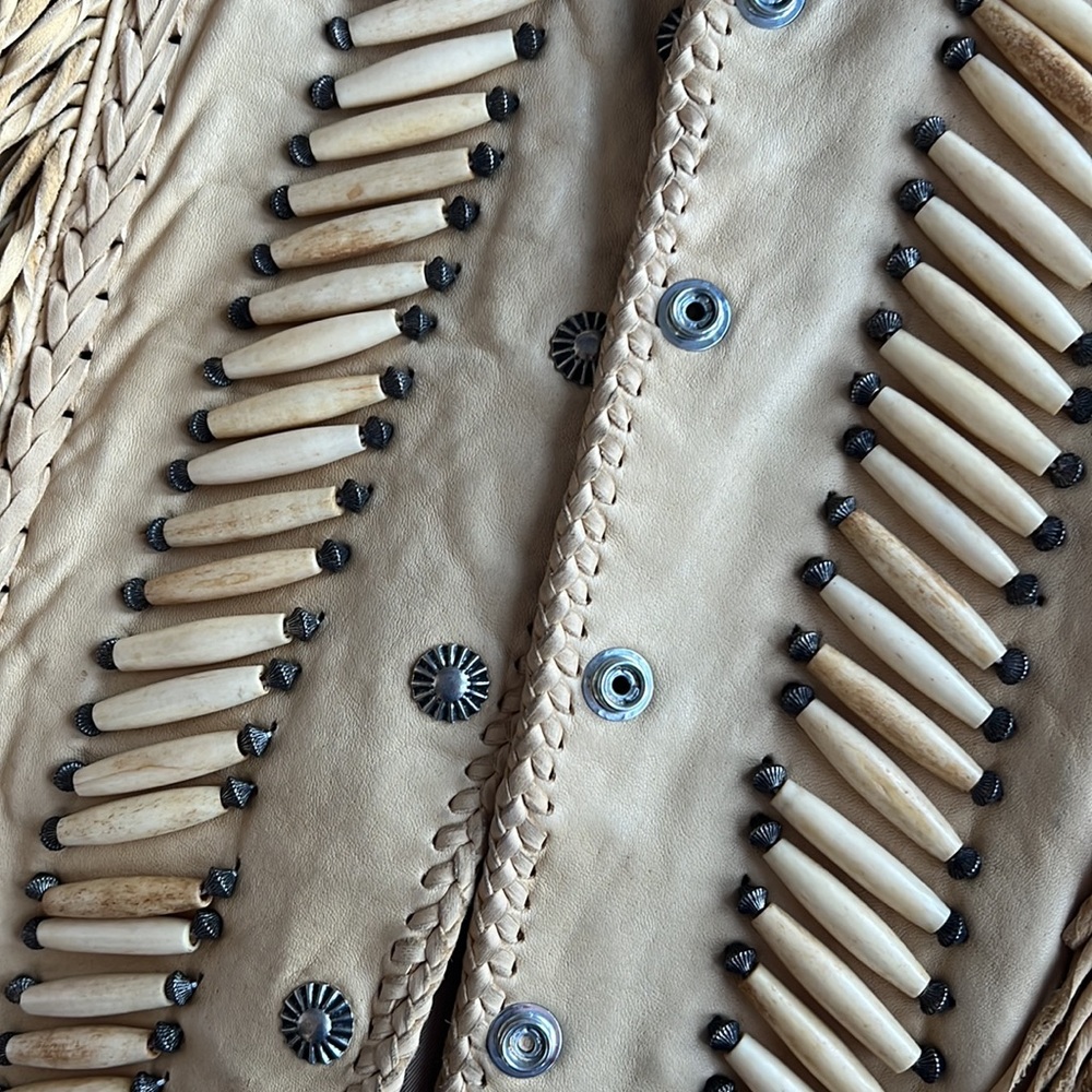 Diamond Leathers Hand-Beaded, Western Style, Fringe Vest!!! Sz 6 - Picture 6 of 6